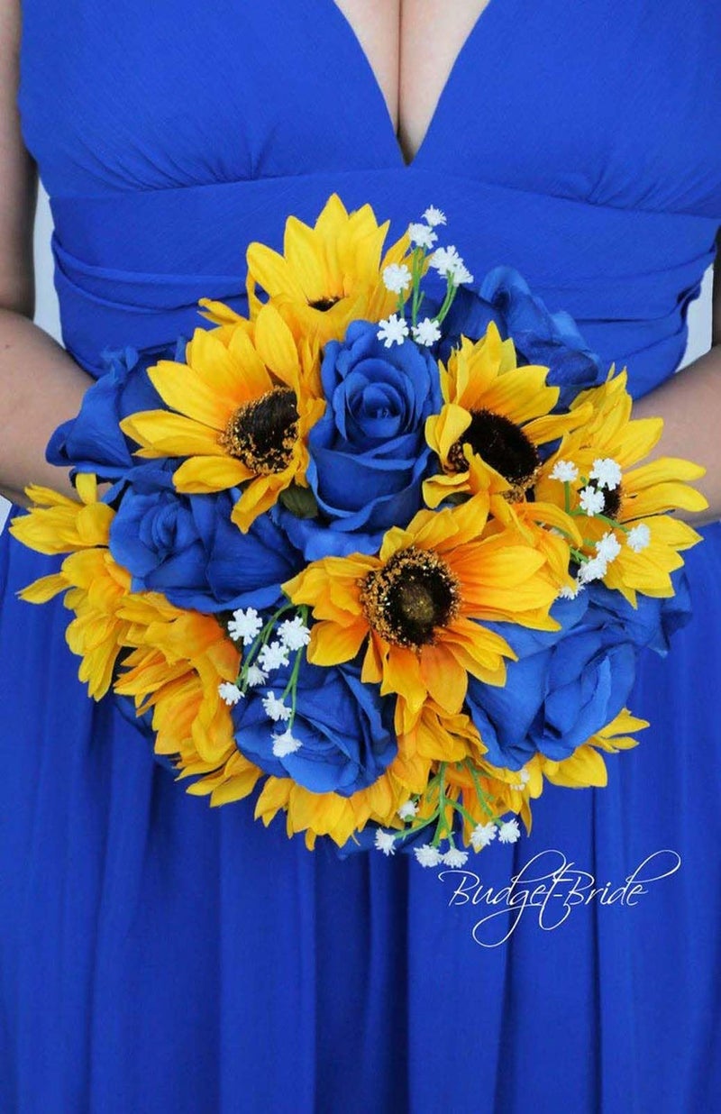 Laelfe 12 pcs Artificial Blue Roses Flowers Long Stem Fake Silk Rose for Home Wendding Decorations (Blue) - Image 3